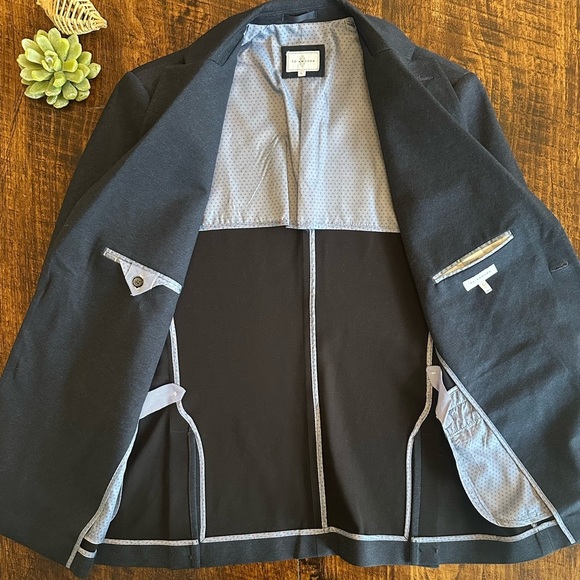 7Diamonds | Dark Blue “Bandon” Stretch Slim Fit Blazer, Size L - Picture 4 of 9